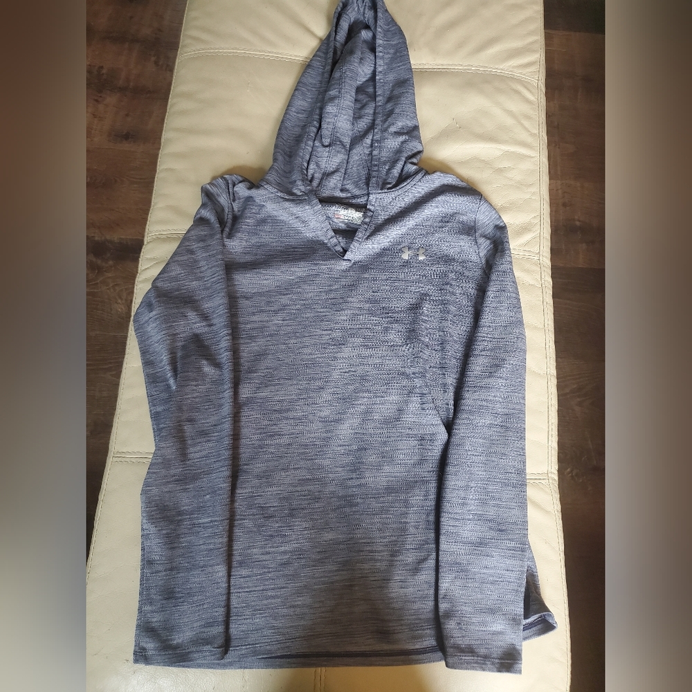Under Armour Women's Heathered Blue Hooded Pullover